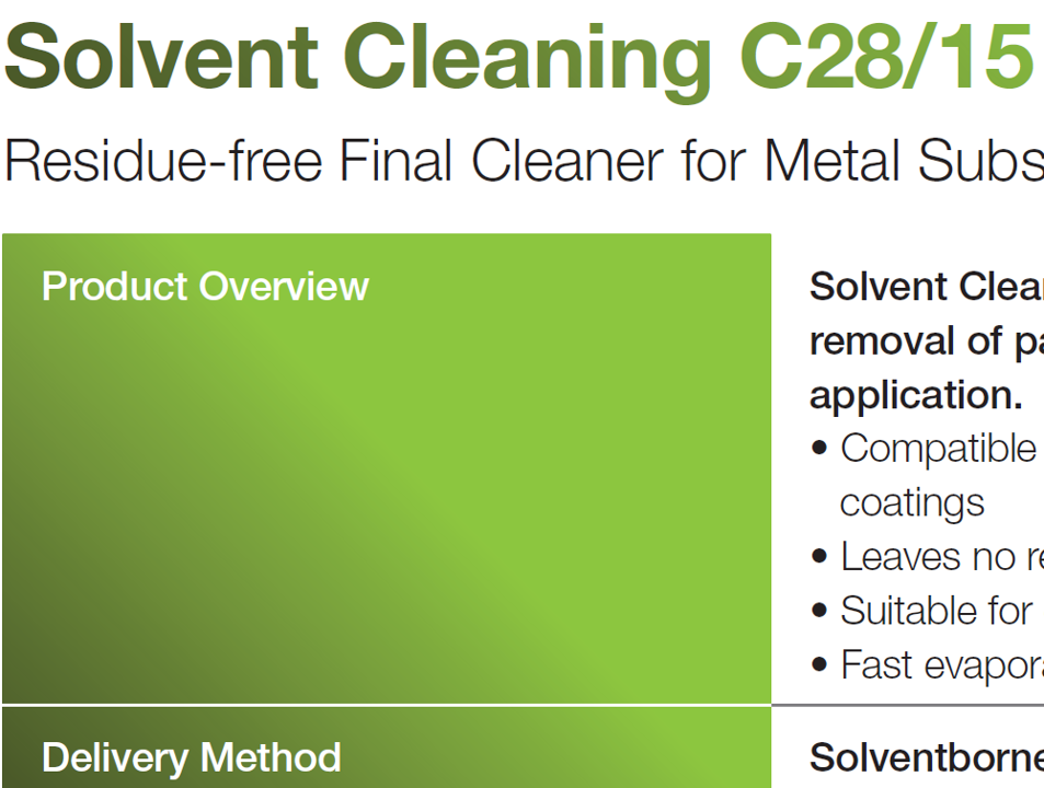Solvent Cleaning C28_15 (Cleaning Solvent)