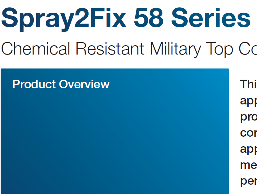 Spray2Fix 58 Series (Polyurethane Top Coat)