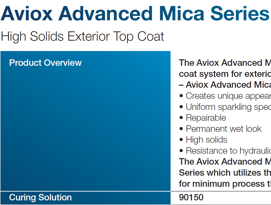 Aviox Advanced Mica Series (Polyurethane Top Coat)