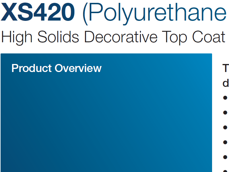 XS420 (Polyurethane Top Coat)